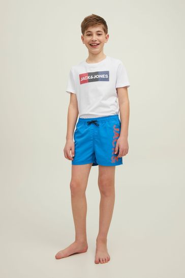 JACK JONES JUNIOR Blue Logo Swim Shorts