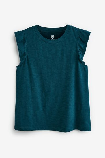 Blue sleeveless outlet t shirt