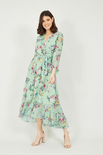 Yumi green floral dress cheap
