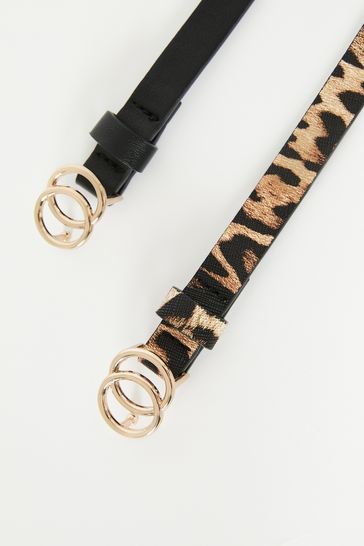 Buy Lipsy Black Two Pack Double Ring Belt from Next Luxembourg