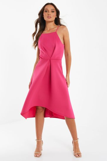 Buy Quiz Pink Strappy Dip Hem Dress from Next Poland