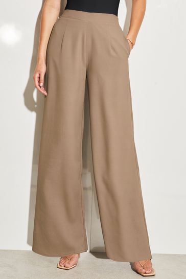 Buy Lipsy Brown Wide Leg Tailored Trousers from Next Denmark