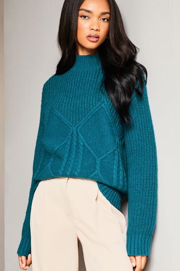 Teal knit jumper top