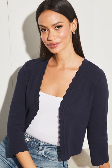 Ladies navy blue shrug hot sale