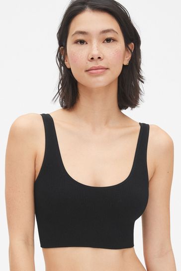 Buy Gap Black Seamless Ribbed Bralette from Next Luxembourg