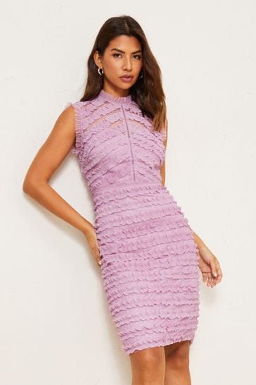 Lipsy pink sales ruffle dress