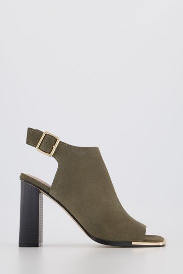 Buy Office Khaki Green Suedette Peep Toe Shoe Boot from Next