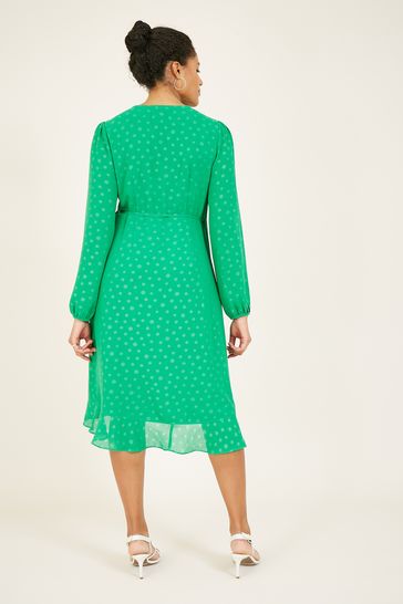 Spotted wrap dress online