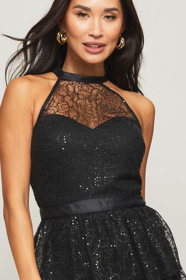 Lipsy black deals sparkly dress