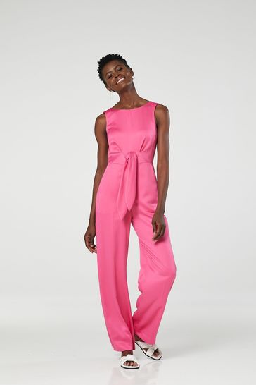 Buy Closet Pink London Tie Front Jumpsuit from Next Luxembourg