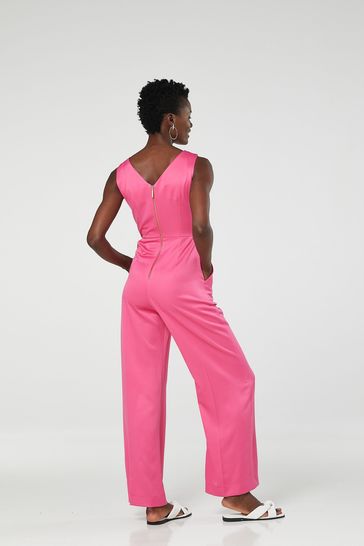 Buy Closet Pink London Tie Front Jumpsuit from Next Luxembourg