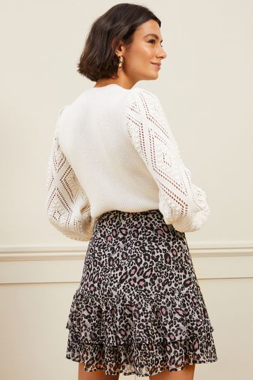 Chiffon ruffle 2025 mini skirt