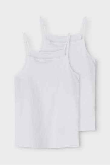 Name It White Organic Cotton 2 Pack Strappy Vests