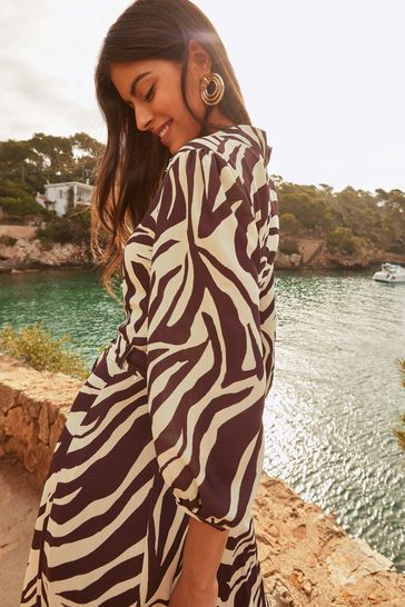 Lipsy zebra print shirt dress store