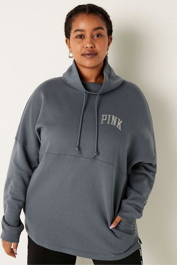 Buy Victoria s Secret PINK Grey Varsity Cowl Jumper from Next Ireland