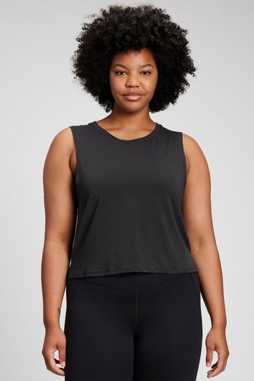 Buy Gap Black Breathe Cropped Gym Vest from Next Luxembourg