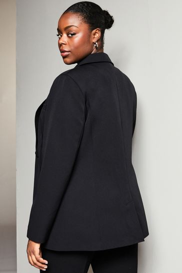 Buy Lipsy Black Curve Tailored Single Breasted Blazer from Next
