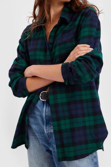 Blue flannel shirt best sale womens