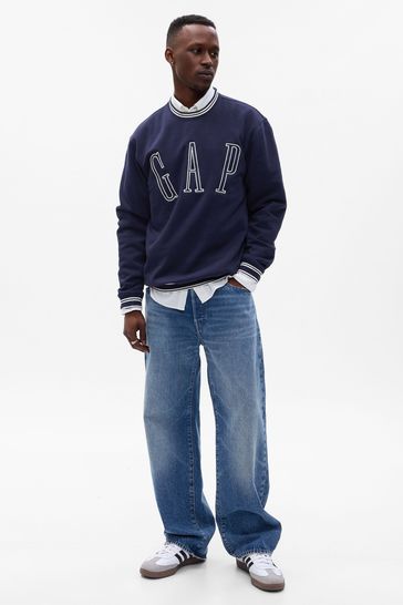 Navy clearance logo sweatshirt