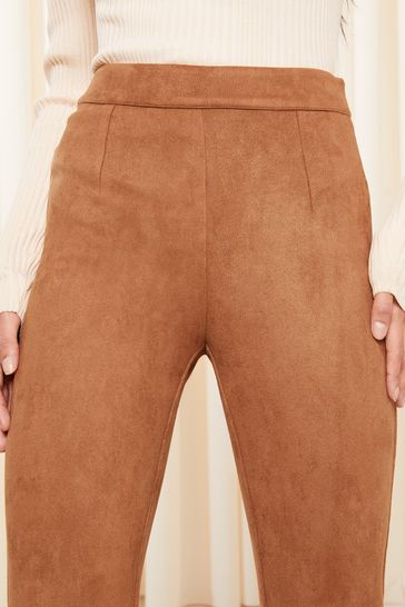 Tan best sale suede trousers