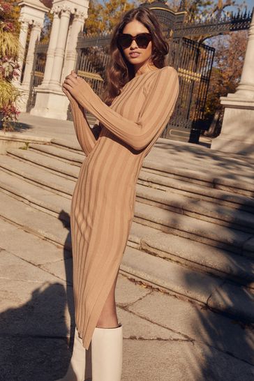 Long sleeve neutral dress top