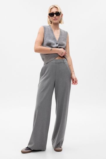 Buy Gap Grey High Rise Wide Leg Trousers from Next Luxembourg