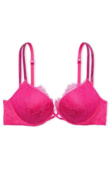 Buy Victoria's Secret Forever Pink Lace Add 2 Cups Push Up Double Shine  Strap Add 2 Cups Push Up Bombshell Bra from Next Denmark