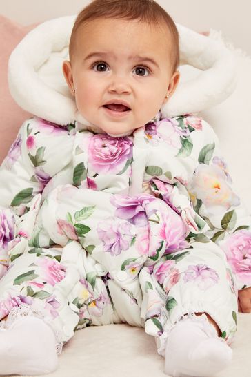 White shop snowsuit baby