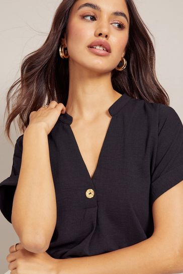 V neck short sleeve blouse online