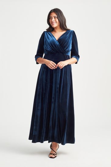 Blue velvet hot sale maxi dress