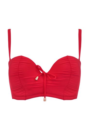 Pour Moi Red Strapless Santa Cruz Bikini Top