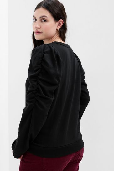 Black puff sleeve sweatshirt hotsell