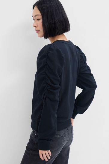 Black puff sleeve online sweatshirt