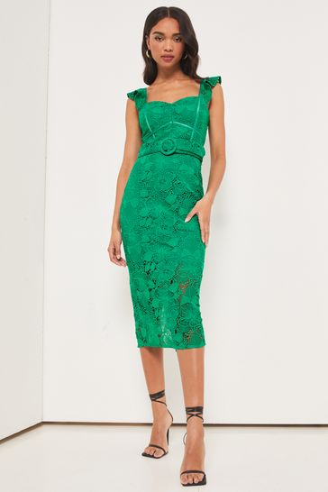 Lipsy green hotsell lace dress