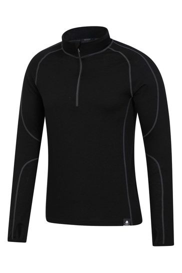 Buy Mountain Warehouse Black Asgard II Merino Mens Thermal Top
