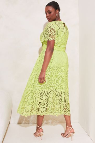 Lipsy green lace discount dress