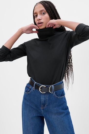 Buy Gap Black Long Sleeve Turtle Neck T Shirt from Next Ireland