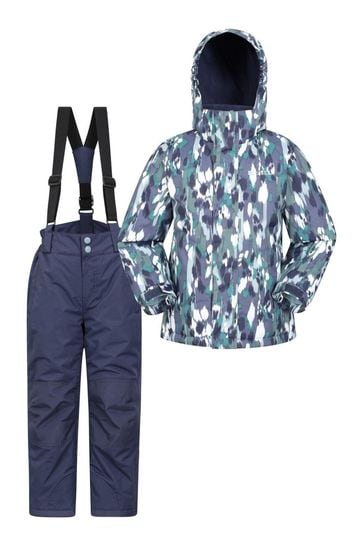 Mountain Warehouse Chaqueta de esquí verde caqui y conjunto de pantalones - Niño