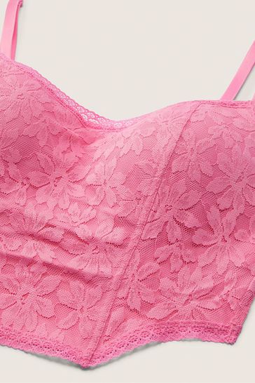 Buy Victoria's Secret PINK Dreamy Pink Lace Lightly Lined Corset Bralette  from Next Sweden