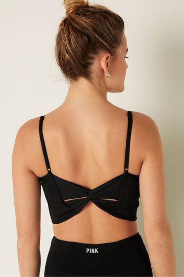Buy Victoria's Secret PINK Pure Black Ultimate Lightly Lined Twist Back  Sports Bra from Next Luxembourg