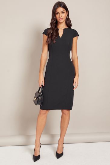 Black sheath dress with sleeves sale