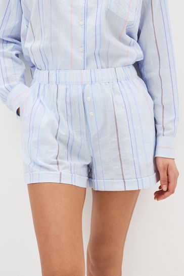 Gap Blue Stripe Stretch Stripe Pyjama Shorts