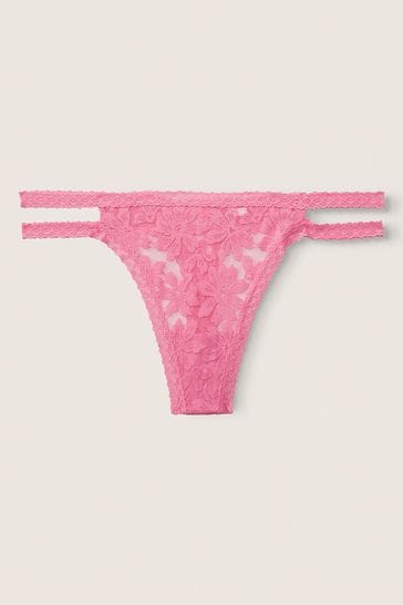 Buy Victoria's Secret PINK Dreamy Pink Lace Strappy Thong