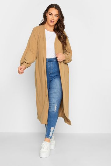 Yours Curve Neutral Limited Balloon Sleeve Cardigan