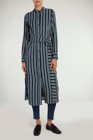 Black striped sales midi dress