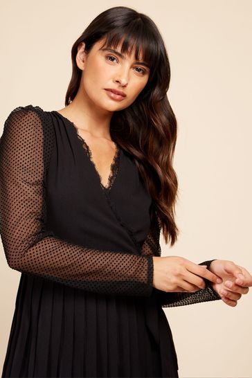 Black spotty mesh best sale dress