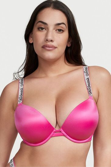 Buy Victoria's Secret Fuchsia Frenzy Pink Smooth Shine Strap Add 2 Cups Push  Up Bombshell Bra from Next Denmark