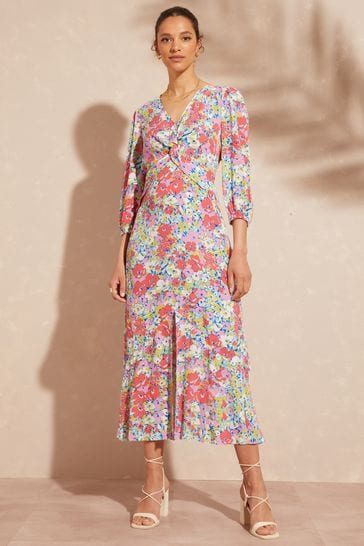 Lipsy floral twist 2024 front maxi dress