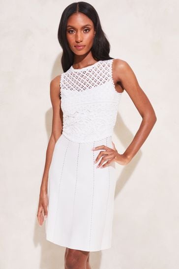 Crochet fit best sale and flare dress