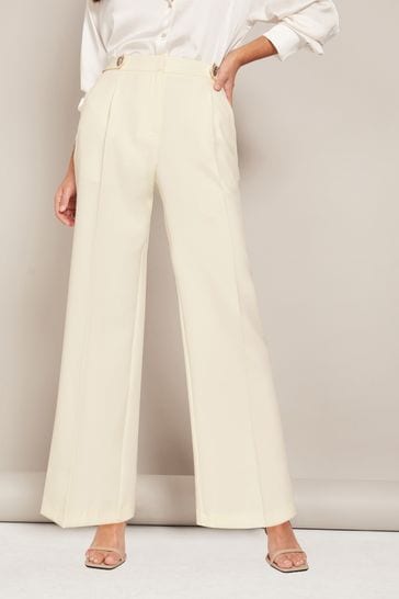 Armani Collezioni Cream High Waist Straight Fit Trousers M Armani  Collezioni | TLC